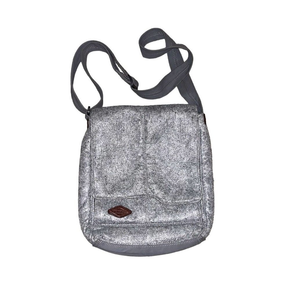 Merrell Gray Wool Blend Lightweight Rectangle Shoulder Strap Crossbody Bag